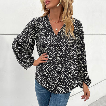 Chemisier pour femmes avec des manches bouffantes et un motif léopard moderne Chic und Stil