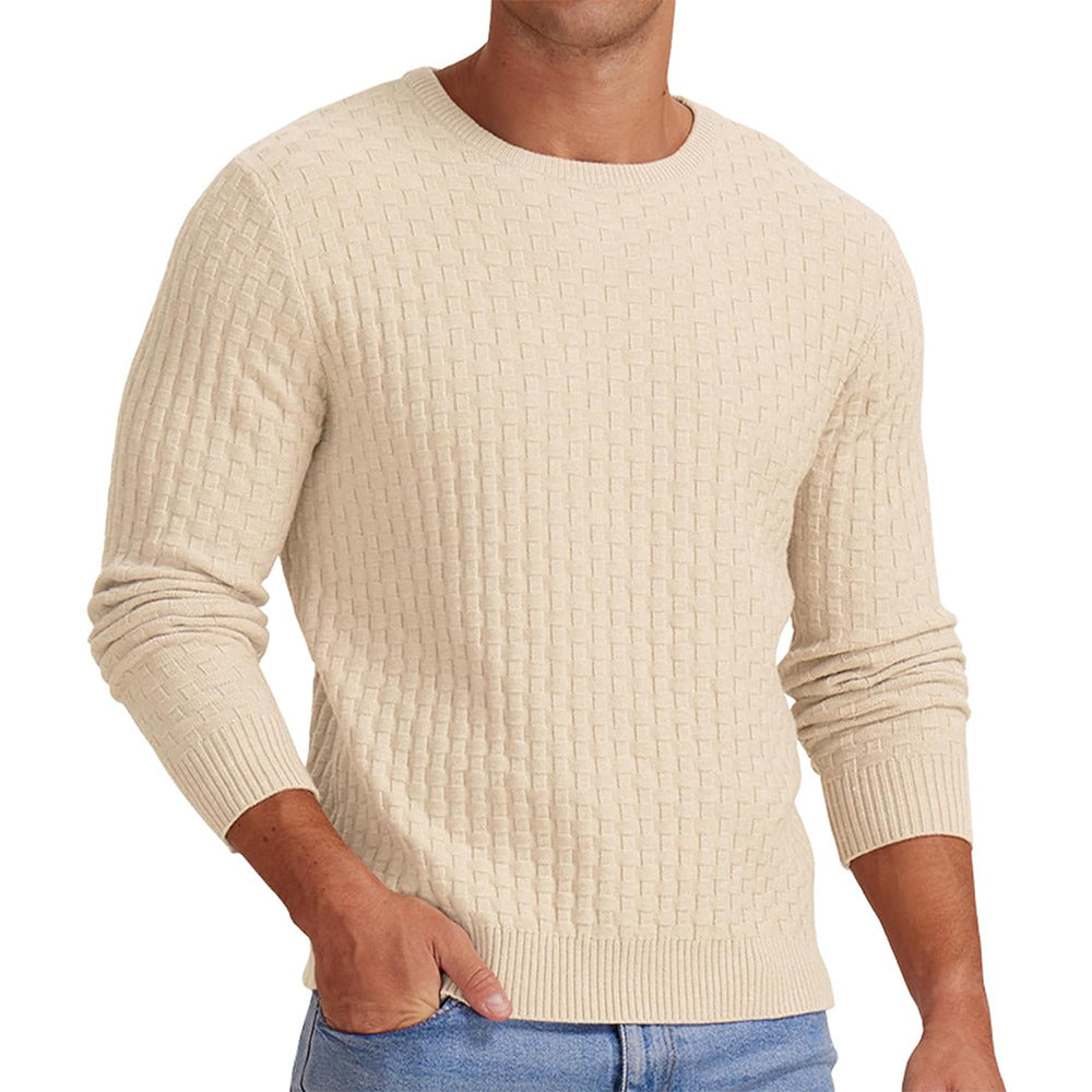 Pull-over rond col structuré pour hommes Chic und Stil