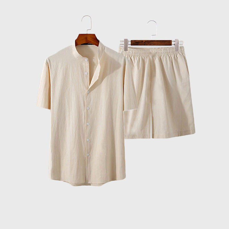 Men's casual short sleeve shirt and shorts set Chic and Style