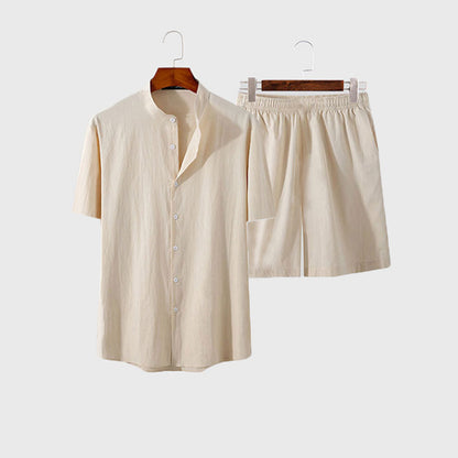 Men's casual short sleeve shirt and shorts set Chic and Style
