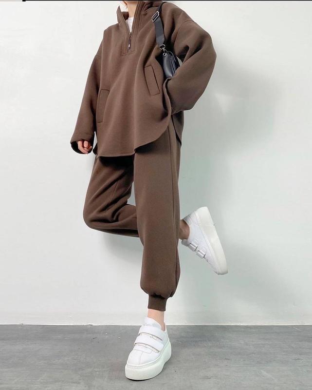 Dames Ensemble de Fleece Sportif avec col montant moderne et poches pratiques Chic und Stil