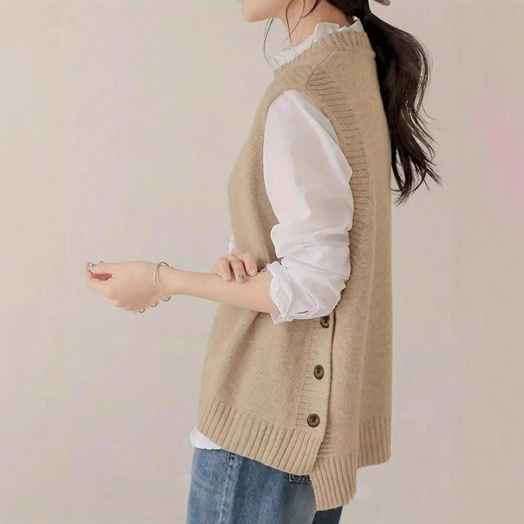 Blouse en tricot pour femmes avec détails de boutons et coupe moderne Chic und Stil