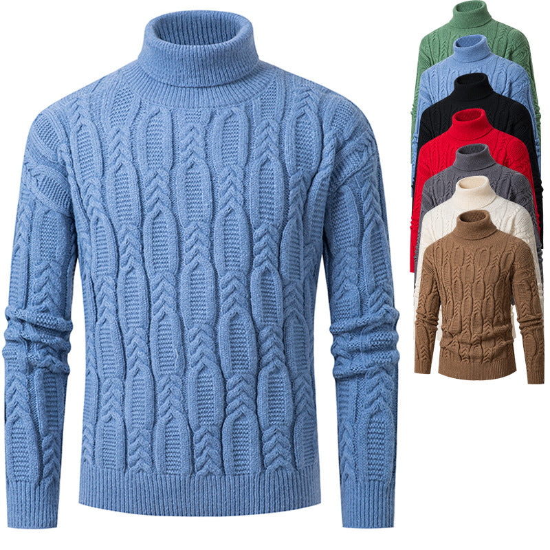 High-quality turtleneck pullover for men with embossed pattern Chic und Stil
