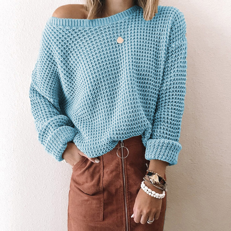 Femmes pull en tricot ample avec structure en spirale et large décolleté Chic und Stil