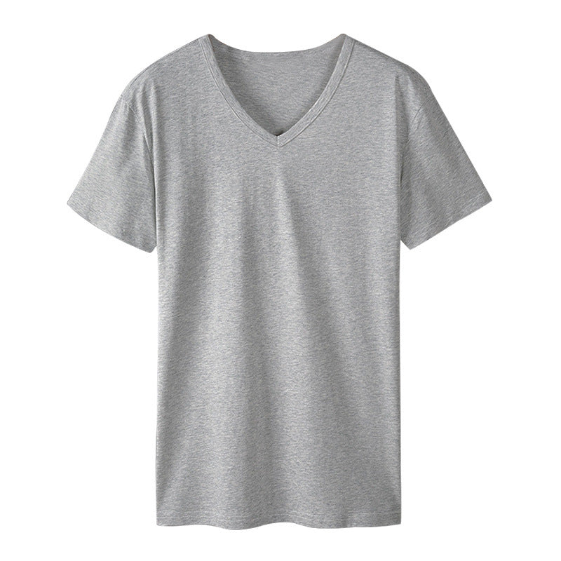 T-shirt femme à col en V en mélange de coton de haute qualité Chic und Stil