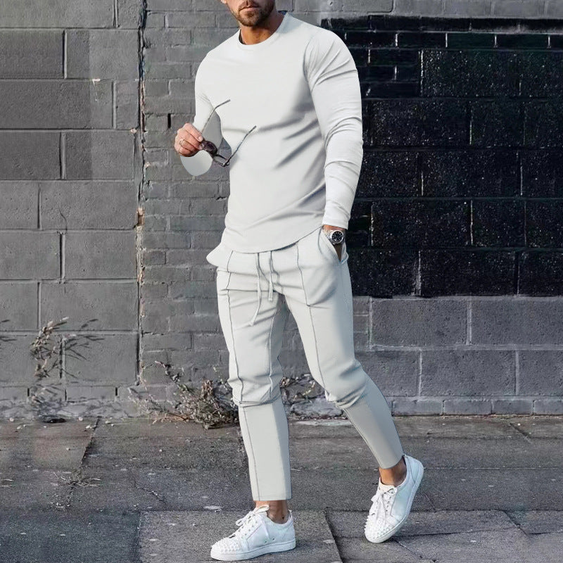 Men's Long Sleeve Sporty Top with Practical Jogging Pants Chic and Style