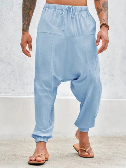 Casual harem pants for men with elastic waist and deep pockets Chic and Style