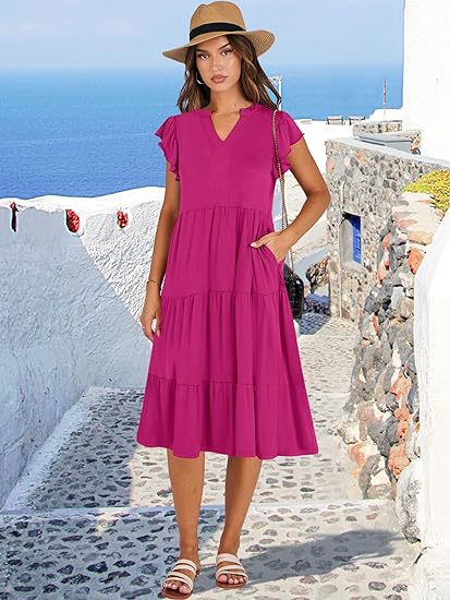 Robe de loisir pour femmes avec des détails en volants et des poches Chic und Stil