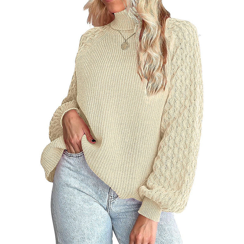 Pull en tricot épais pour femmes avec col montant et motif texturé Chic und Stil