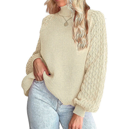 Pull en tricot épais pour femmes avec col montant et motif texturé Chic und Stil