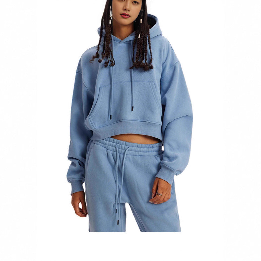 Chic and Style short hoodie set and jogger pants for women