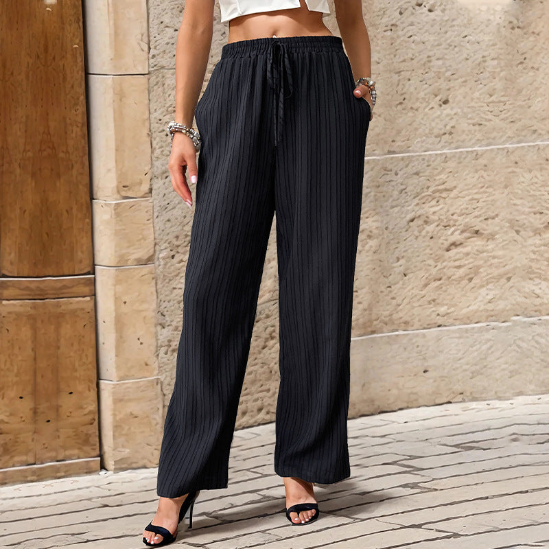 Relaxed Palazzo Pants for Women with Elastic Waist and Side Pockets Chic and Style