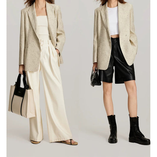 Blazer texturé surdimensionné pour femmes Chic und Stil