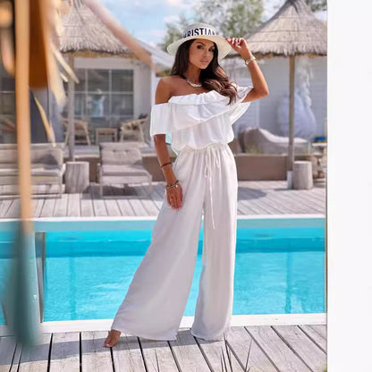 Ladies Off-Shoulder Large Couture Jumpsuit Chic and Style