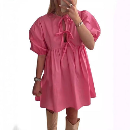 Robe mini à motif léopard froncé pour femmes Chic und Stil