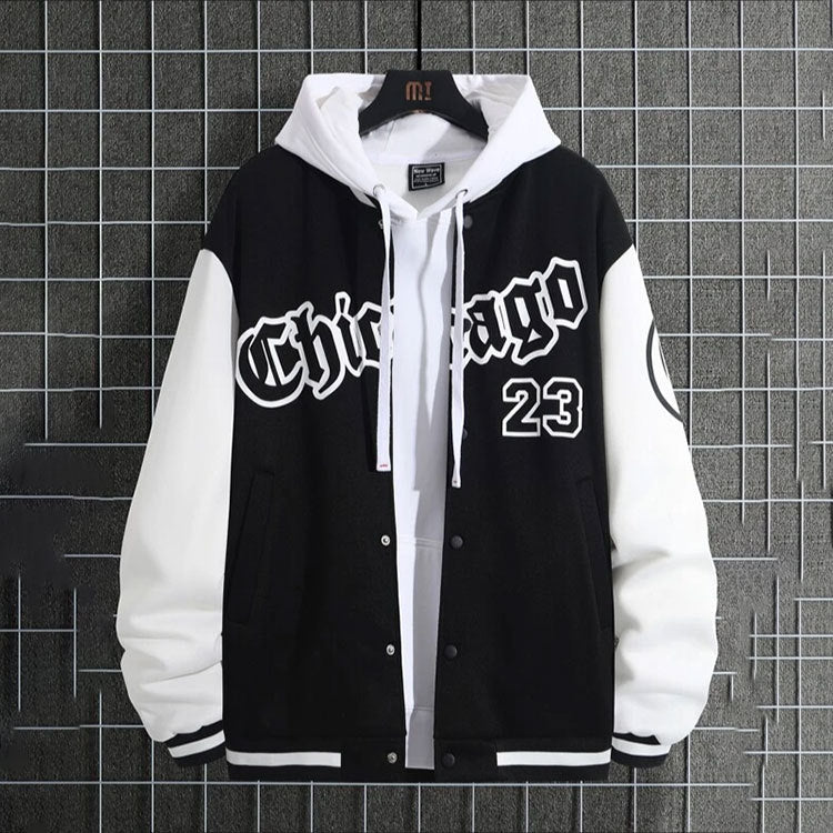 Veste à capuche sportive pour hommes avec design de baseball moderne et poches latérales pratiques Chic und Stil
