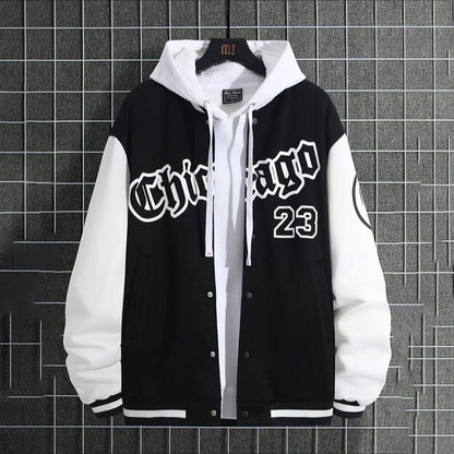 Veste à capuche sportive pour hommes avec design de baseball moderne et poches latérales pratiques Chic und Stil