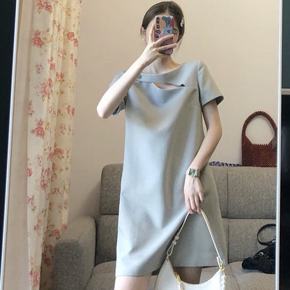 Robe A-Line décontractée pour femme avec ourlet asymétrique Chic und Stil