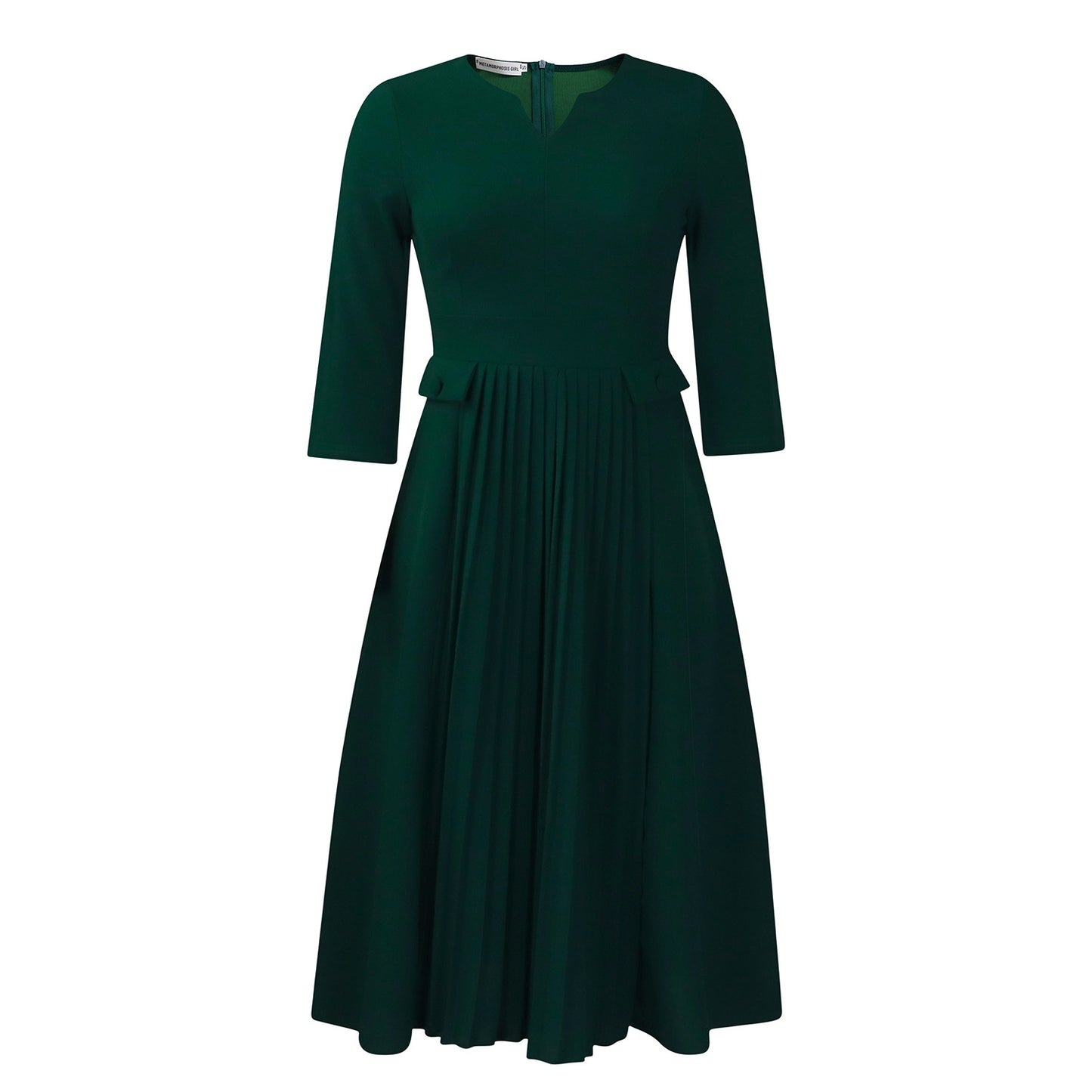 Dames Élégante Robe Midi à Plis Chic und Stil