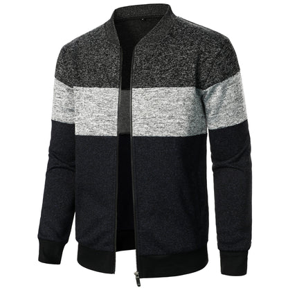 Veste de sport pour hommes avec motif de rayures modernes et finition élastique Chic und Stil
