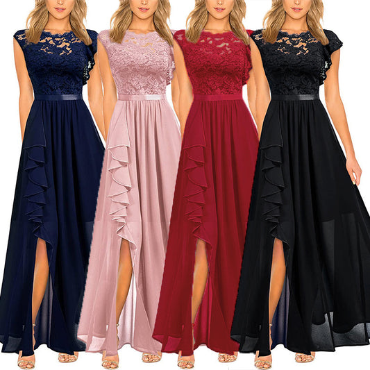 Robe de soirée élégante en dentelle et en chiffon pour femmes Chic und Stil