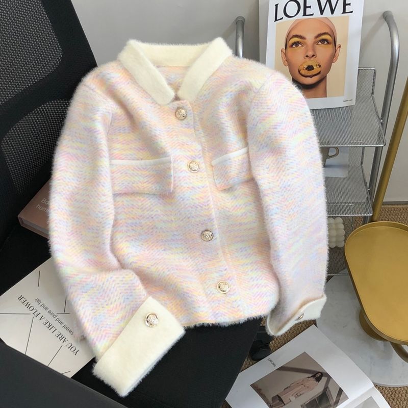 Dame Design-gilet avec col contrastant et boutons de haute qualité Chic und Stil