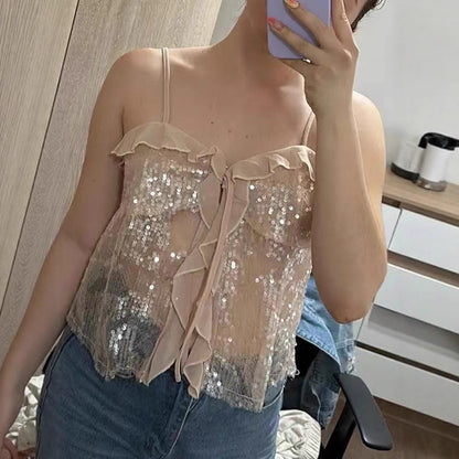 Chemisier fonctionnel pour femmes avec sequins et volants Chic und Stil