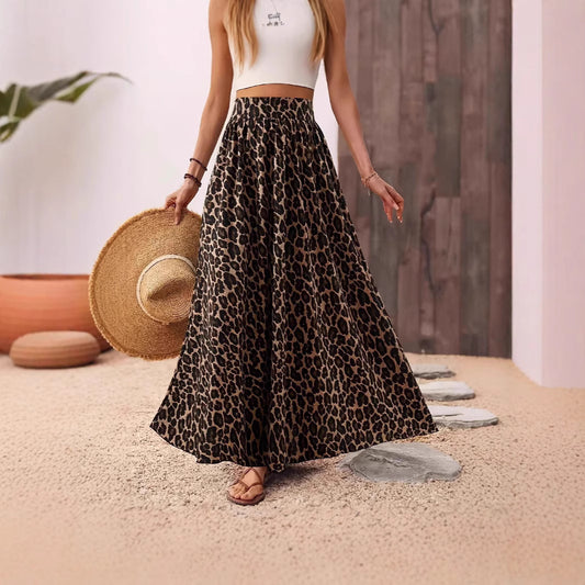 Jupe maxi femme avec motif léopard Chic und Stil