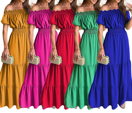 Robe Maxi à volants Off-Shoulder Chic und Stil