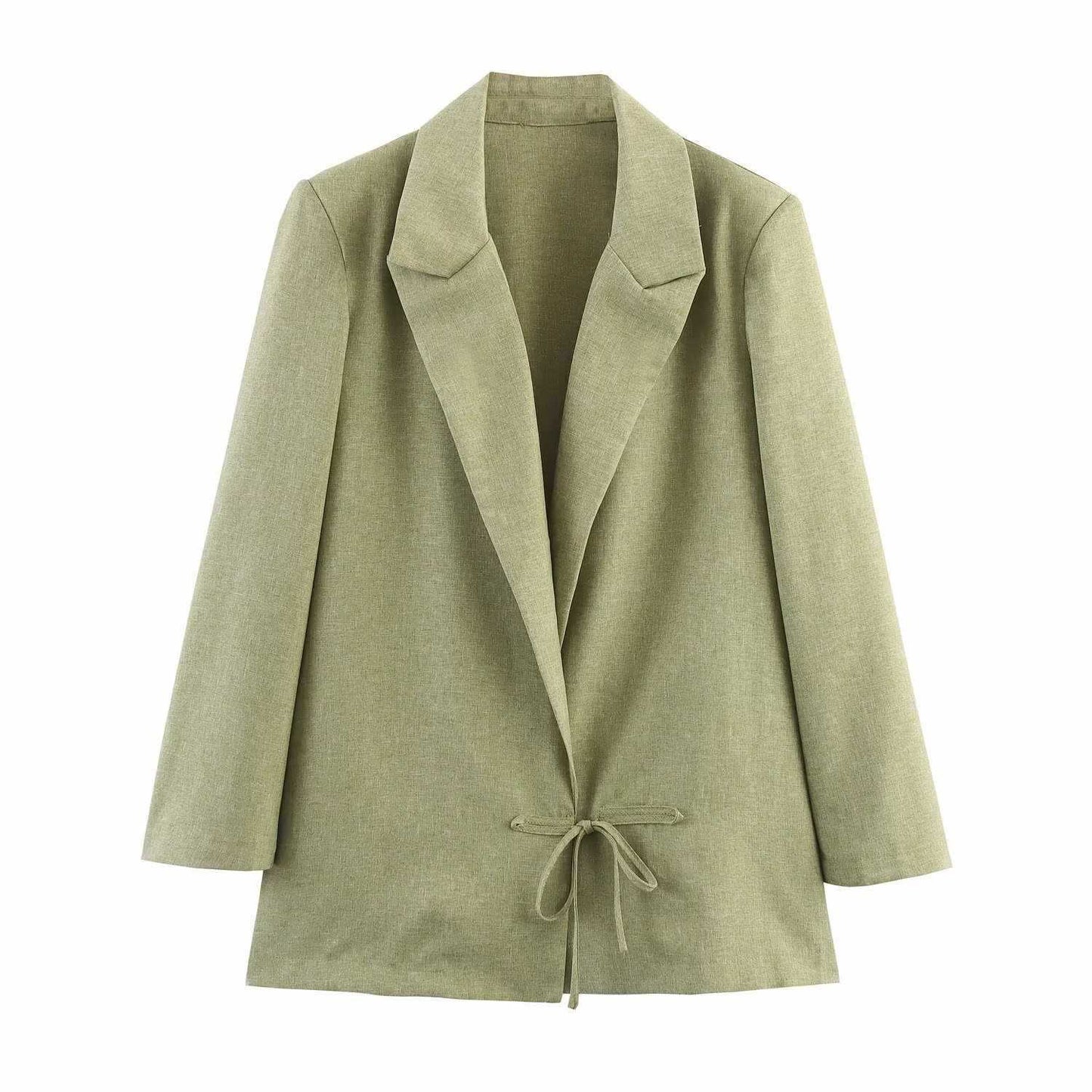 Casual women's jacket with adjustable belt and wide-leg pants Chic und Stil