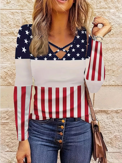 Chemise décontractée à manches longues pour femmes avec un imprimé léopard tendance et un col en V raffiné Chic und Stil