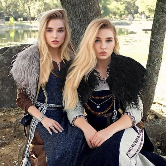 Dames col en fausse fourrure élégant avec ornements artistiques Chic und Stil