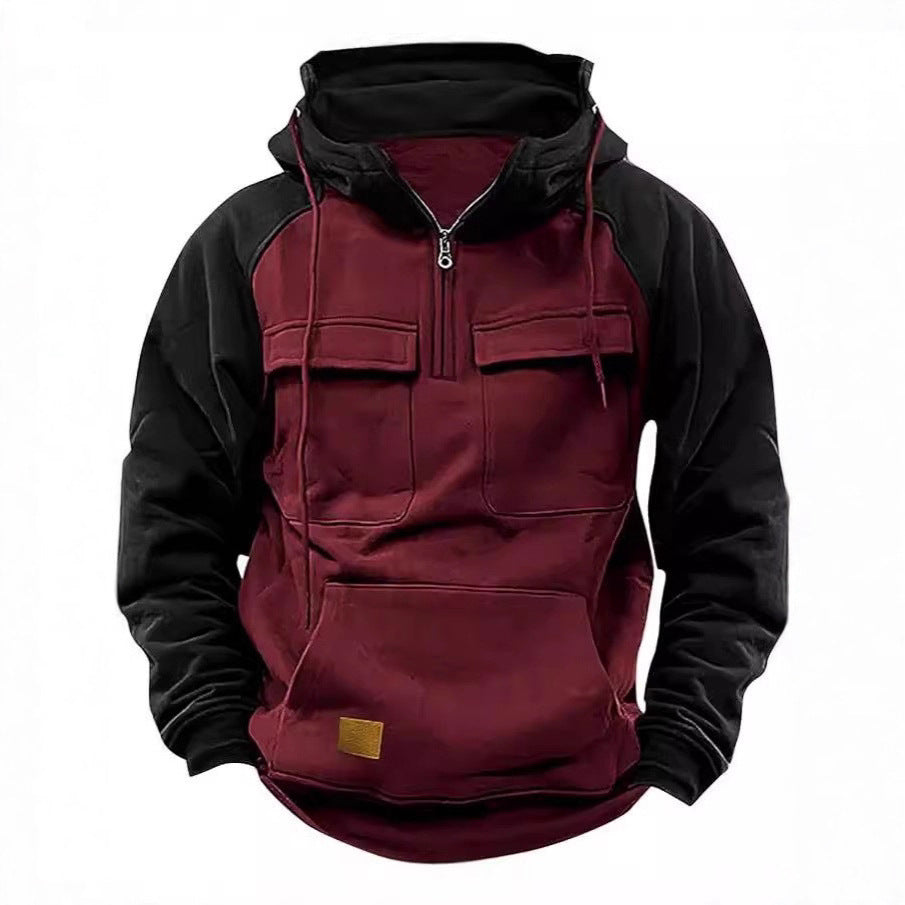 Pullover à capuche décontracté pour hommes avec poches intégrées et style kangourou Chic und Stil
