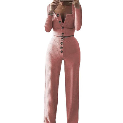 Dames Ensemble en tricot confortable et élégant 2 pièces avec détails en boutons Chic und Stil