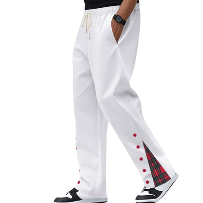 Comfortable casual pants for men with snap buttons on the sides and stylish plaid design Chic and Style