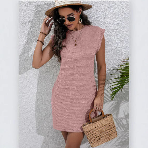 Robe à manches courtes pour femmes avec design texturé Chic und Stil