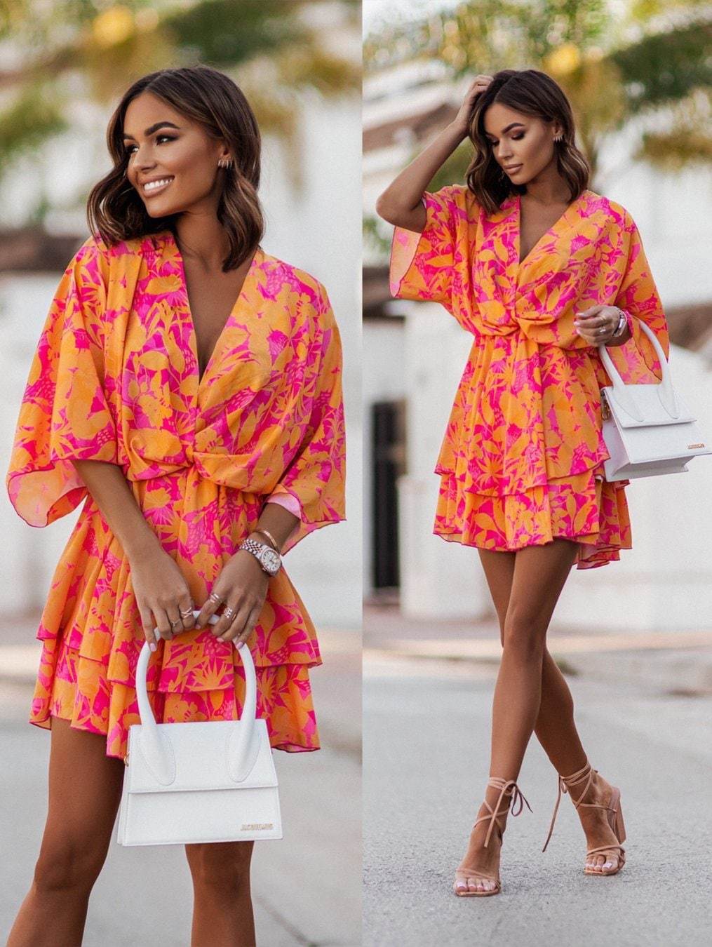 Robe Mini Floral à Couches Chic und Stil