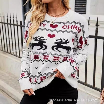 Pulls de Noël pour femmes avec un motif de renne festif et un design tricot moderne Chic und Stil