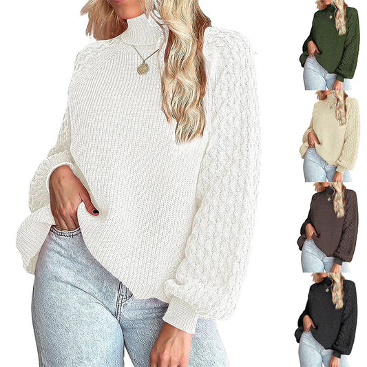 Pull en tricot épais pour femmes avec col montant et motif texturé Chic und Stil