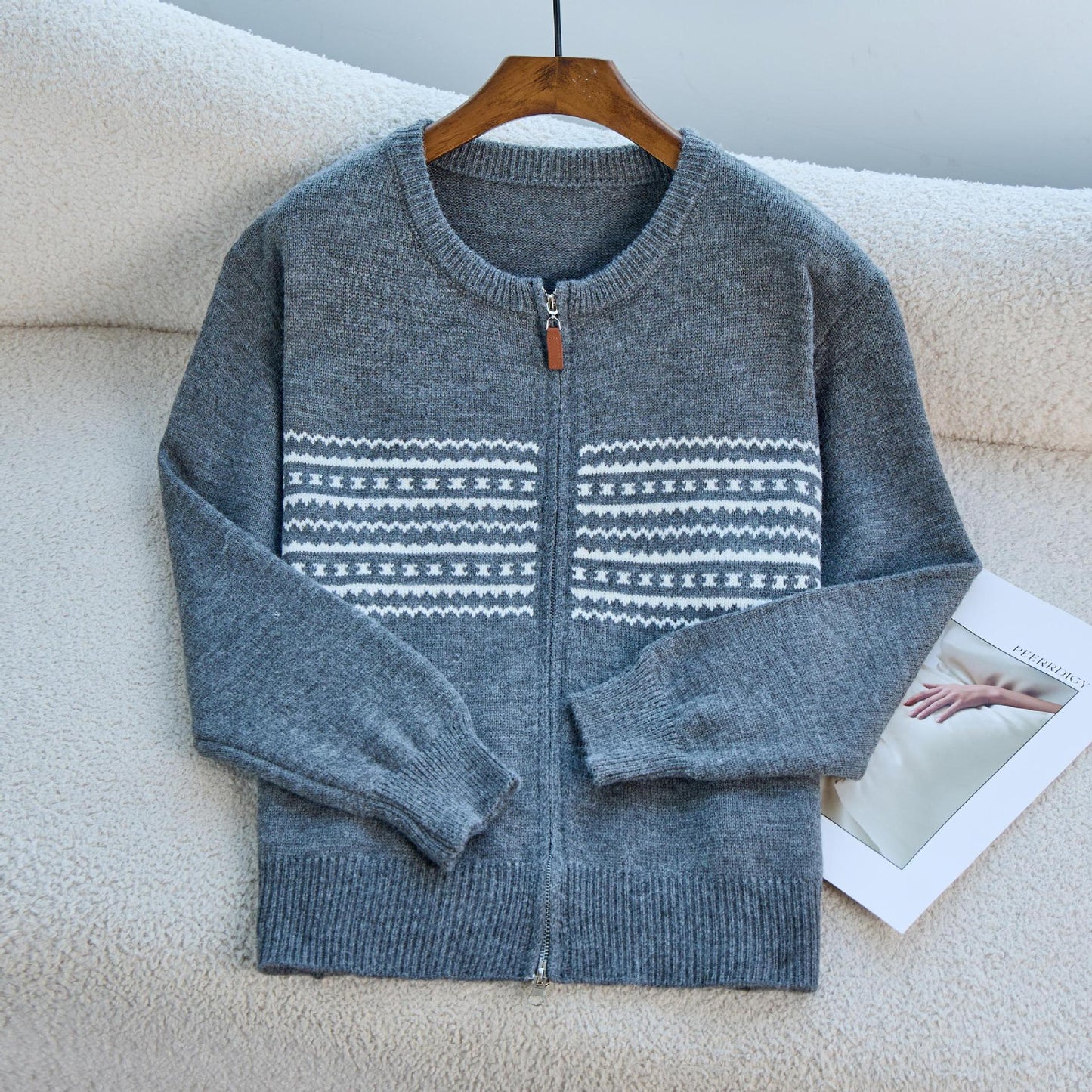 Pull-over pour femmes avec zip et motif Chic und Stil
