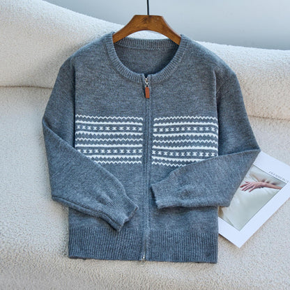 Pull-over pour femmes avec zip et motif Chic und Stil