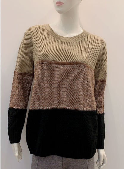 Pull en maille pour femmes avec un design de blocs de couleurs décontracté Chic und Stil
