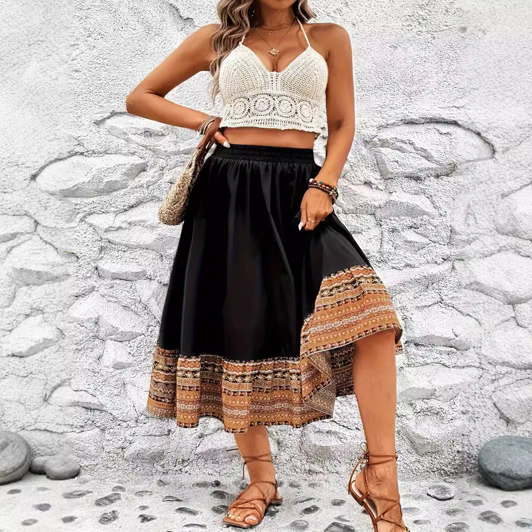 Jupe maxi femme avec design ethnique coloré et taille élastique Chic und Stil