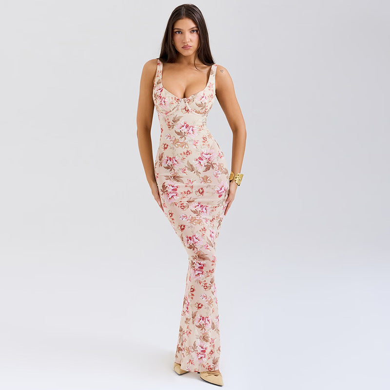 Robe de soirée slim fit florale Chic und Stil pour femmes