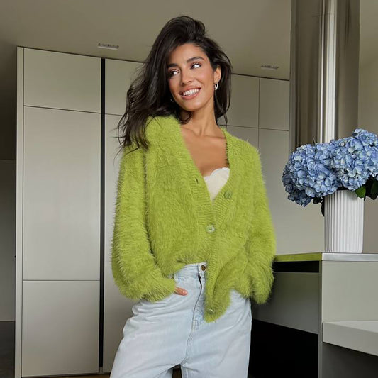 Dames cardigan en peluche bouclé Chic und Stil