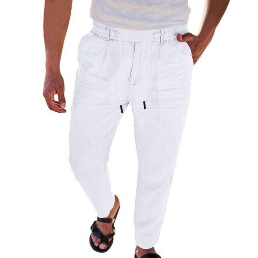 Casual linen pants for men with elastic waist Chic and Style
