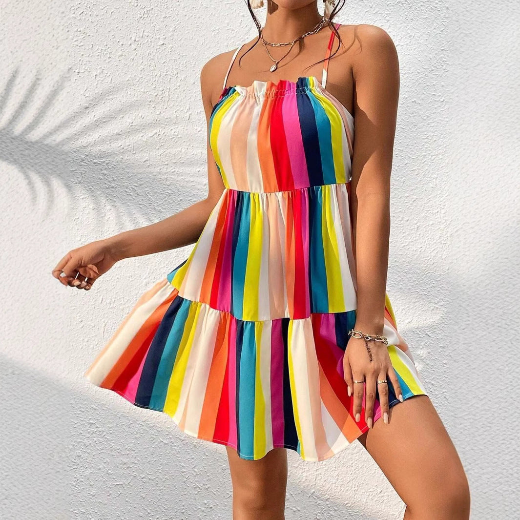 Femmes Robe à Bretelles Animaux Chic und Stil