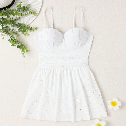 Dames Robe Mini Romantique Brodée Chic und Stil