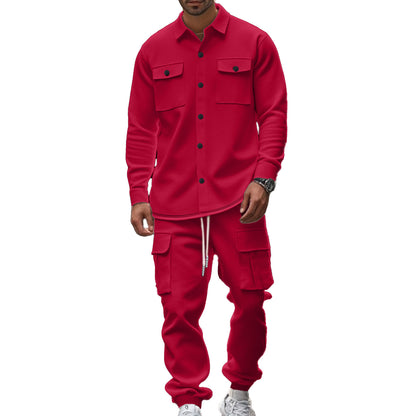 Men's Cargo Shirt and Jogging Pants Set Chic and Style