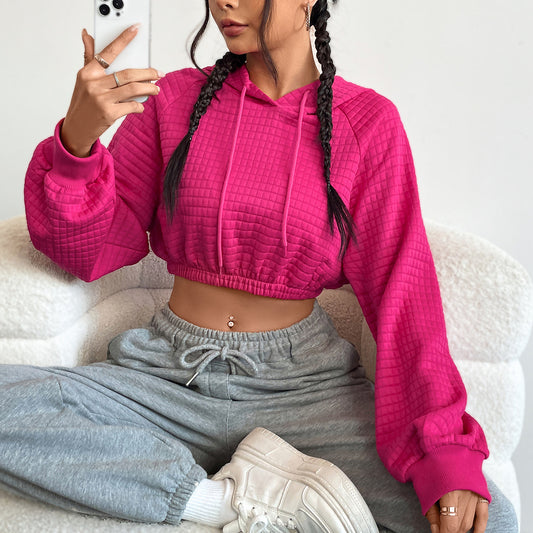 Dames crop hoodie en matériau matelassé Chic und Stil